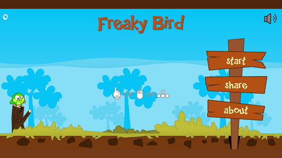 Freaky Bird main screen