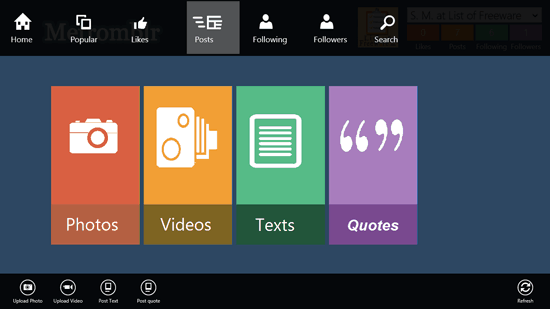 Free Windows 8 Tumblr Client App: Metromblr