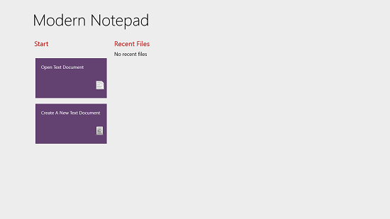 Modern Notepad Main Screen