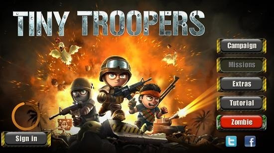 Tiny Troopers Main Menu