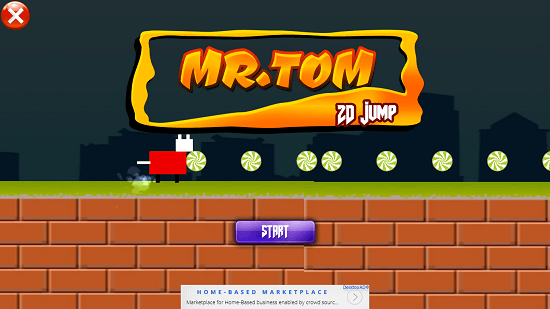 Mr Tom 2D Jump main screen