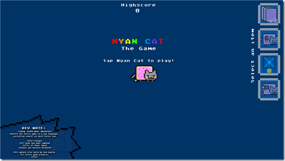 Windows 8 Arcade Game: Nyan Cat The Game