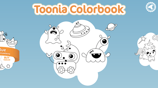 Toonia Colorbook main screen