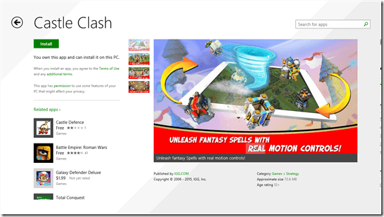 Free Strategy Game for Windows 8: Castle Clash