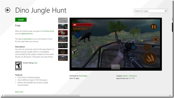 Free Adventure Game For Windows 8: Dino Jungle Hunt